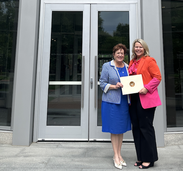 Sheryl Barden - Jennifer Pickerel - holding certificate from Harvard Business School