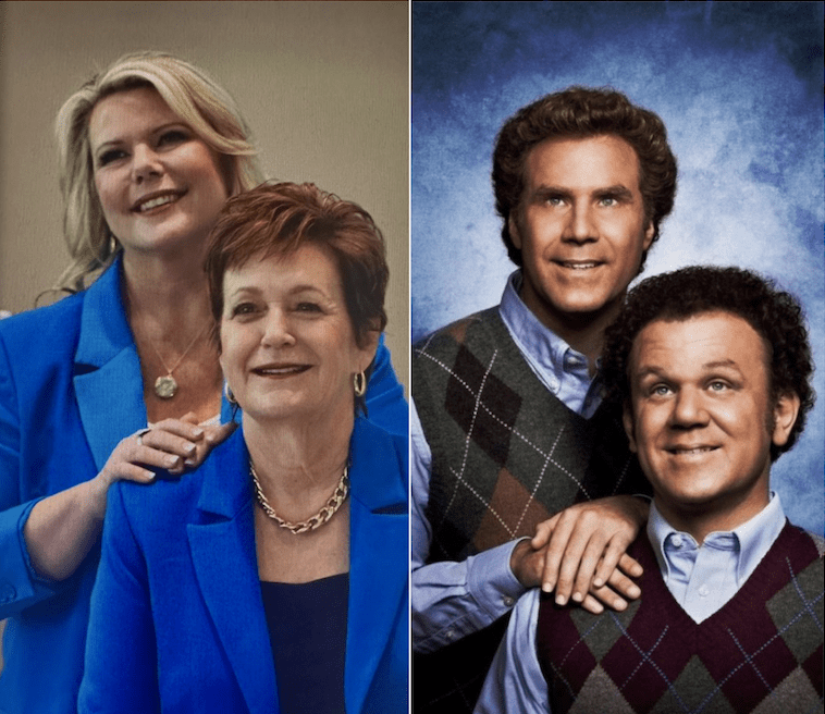 Sheryl Barden, Jennifer Pickerel Stepbrothers photo remake - power of levity