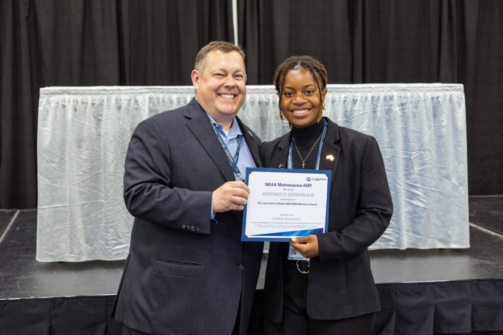 Antonique Greenslade receives her NBAA Maintenance Scholarship
