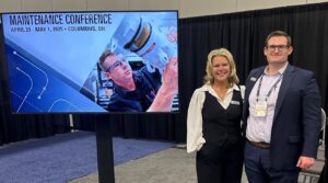 Ben janaitis and Jennifer E. Pickerel at the 2025 NBAA Maintenance Conference