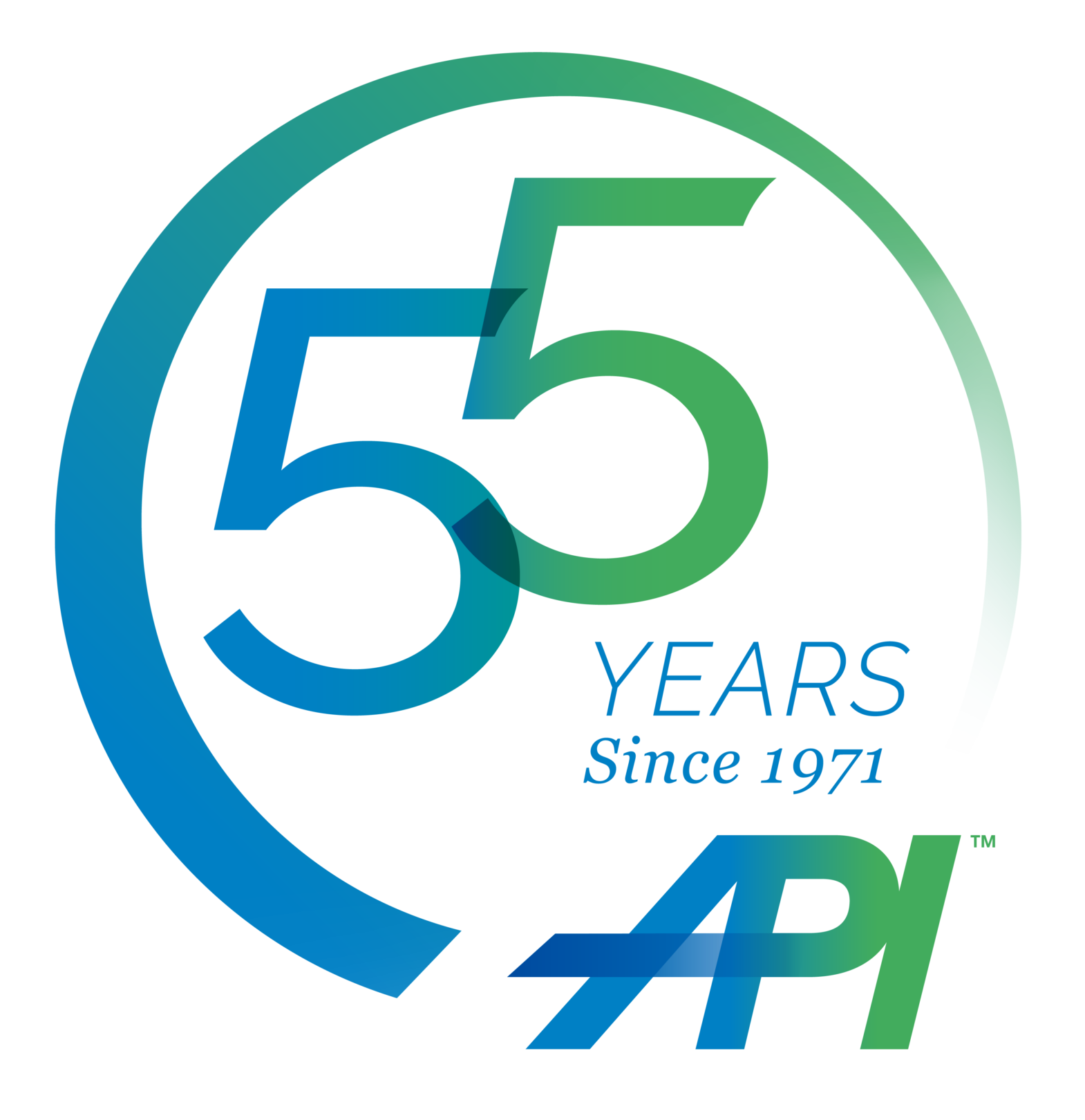 API 55 Years logo Aviation Personnel International Since 1971