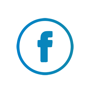 Blue Facebook logo in circle