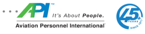 Aviation Personnel International 45 years It's about people logo