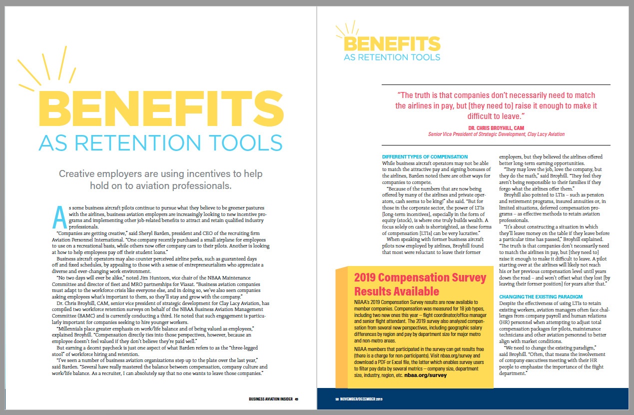 NBAA Insider: Benefits as Creative Retention Tools