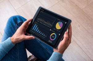 Vocus SMS Insights Graphs on Ipad by Polaris Aero