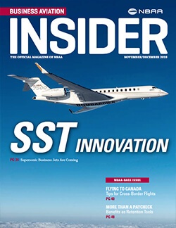 Business Aviation Insider magazine cover - retention tools article Nov 2019